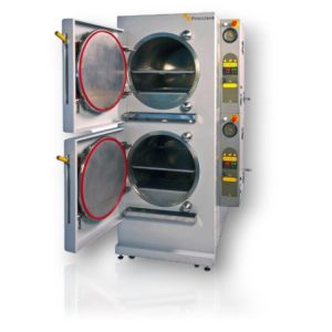 Dual 150L Front Loading Chambers Electrically Heated Autoclave